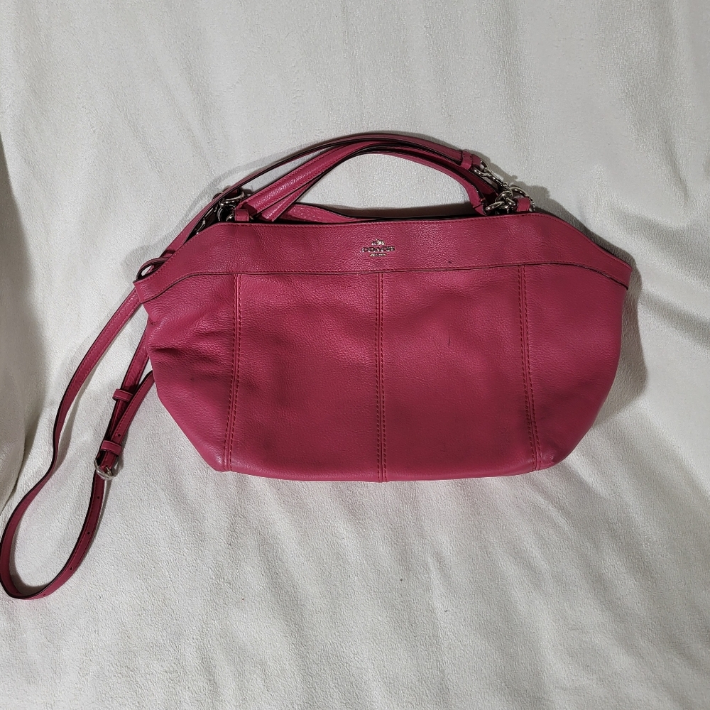 COACH Lexy Rouge Pink Pebbled Leather Shoulder Bag - Picture 1 of 14